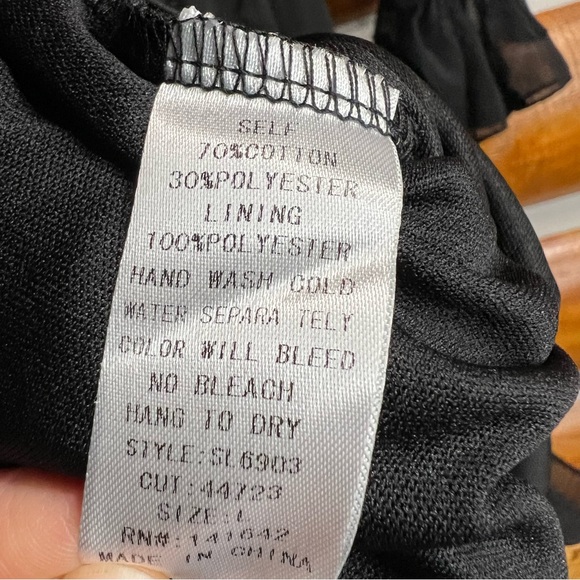 She + Sky Black Polka dot Layered Long Sleeve Dress large - Picture 4 of 4